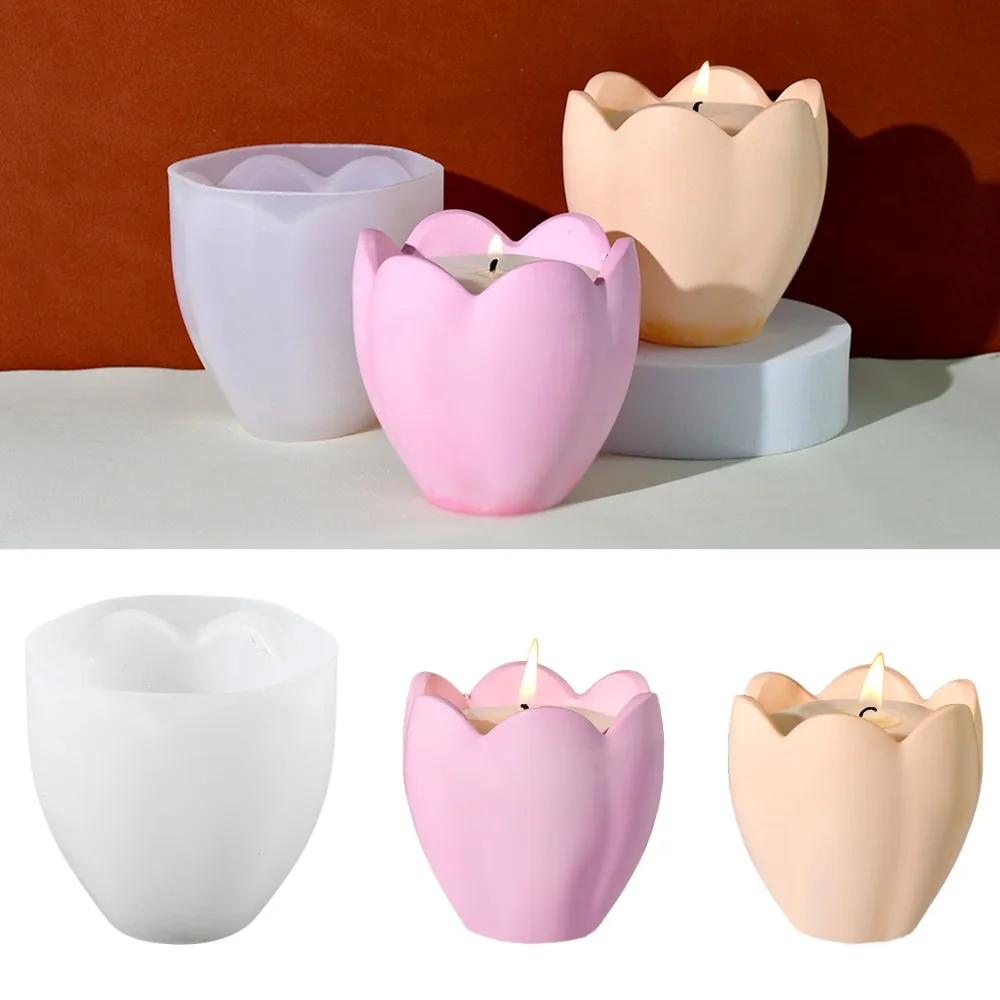 Soap Making Gifts - 튤립 양초 거치대 실리콘 몰드, 꽃