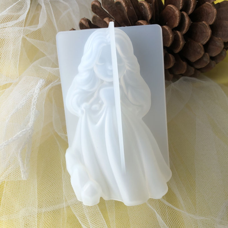 Soap Making Gifts - 3D 귀여운 공주 실리콘 양초 금형