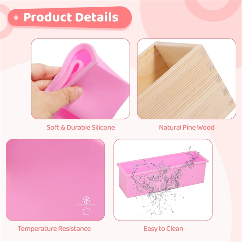 직사각형 실리콘 비누 몰드 나무 상자 포함 DIY 수제 - Soap Making Kit For Beginners 리뷰 및 가격