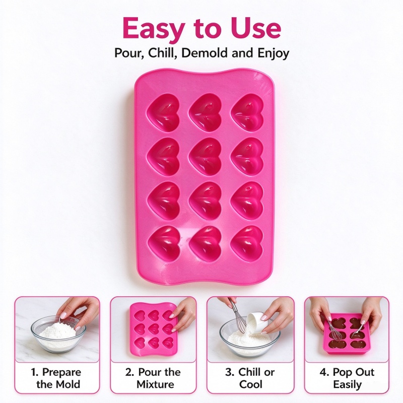 3D 하트 모양 실리콘 몰드, 식품 등급, 논스틱 코팅 - Soap Making Ins 리뷰 및 가격