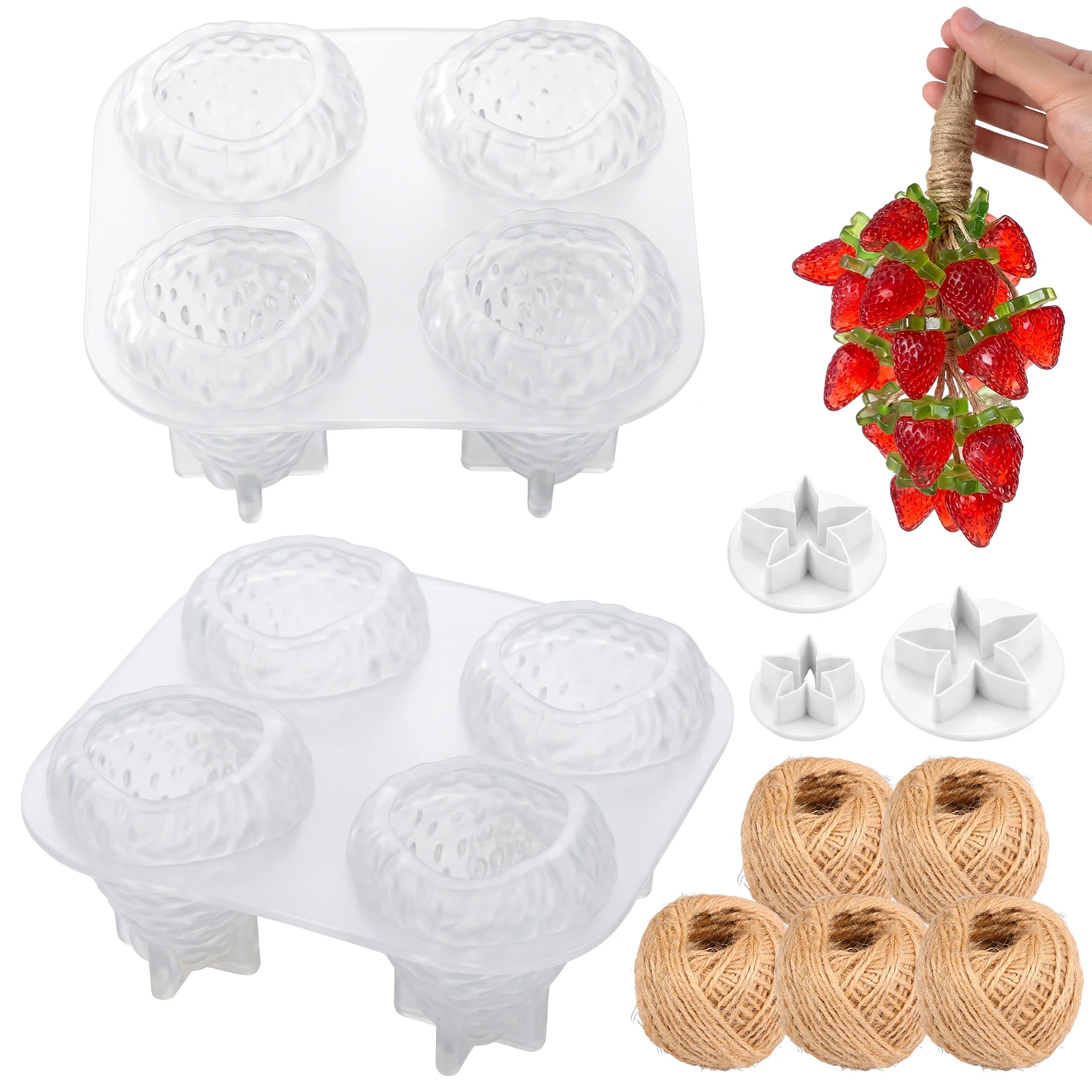 딸기 모양 비누 몰드 2개, 4개의 구멍이 있는 비누  - Soap Making Diy Kit 리뷰 및 가격