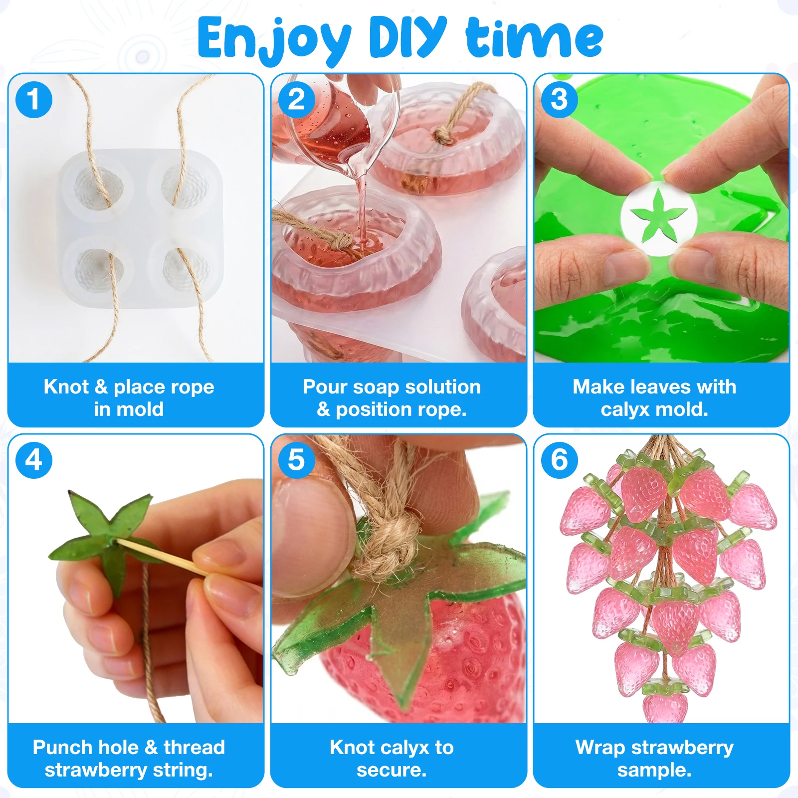 딸기 모양 비누 몰드 2개, 4개의 구멍이 있는 비누  - Soap Making Diy Kit 리뷰 및 가격