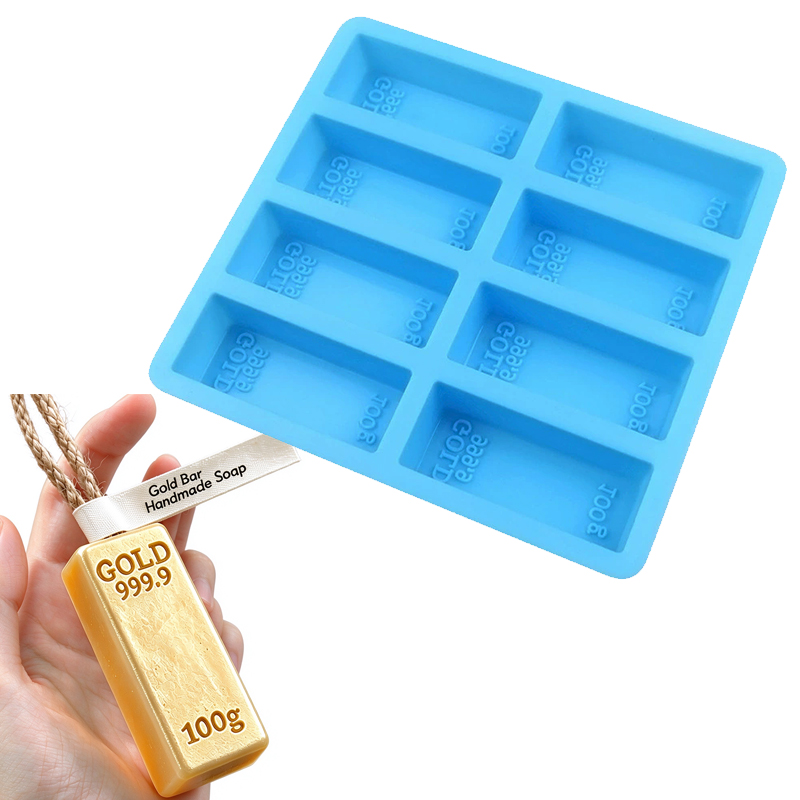 금색 벽돌 모양의 실리콘 몰드. 비누, 로션, 초콜릿, - Soap Making Instructions 리뷰 및 가격